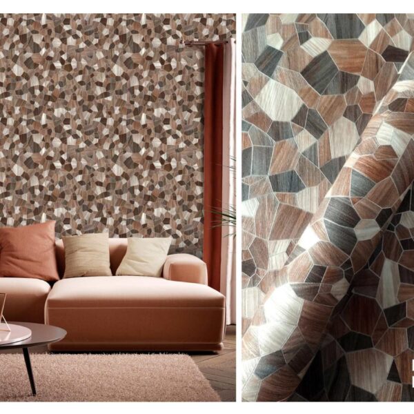 LOOKS Luxurious Wallcovering Wallpaper For Wall Living Room PVC Coated Washable Wallpaper Bedroom Wallpaper Kacper Wallpaper Taxture Brown wallpaper PAGTERN NO - RD000560