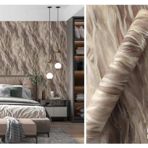 LOOKS Luxurious Wallcovering Wallpaper For Wall Living Room PVC Coated Washable Wallpaper Bedroom Wallpaper Kacper Wallpaper 3D Brown Wallpaper PATTERN NO - RD000508