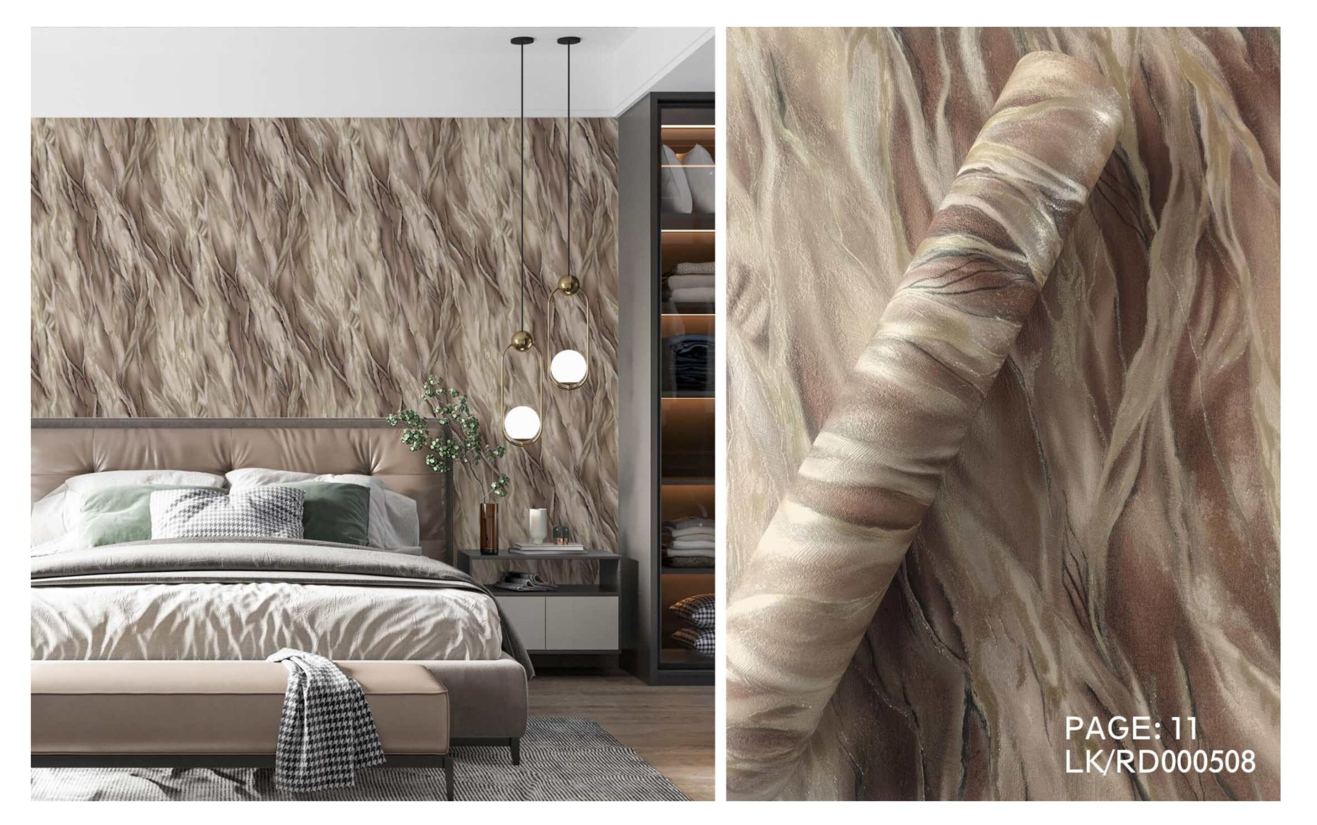 LOOKS luxurious wallpaper_page-0014 LOOKS Luxurious Wallcovering Wallpaper For Wall Living Room PVC Coated Washable Wallpaper Bedroom Wallpaper Kacper Wallpaper 3D Brown Wallpaper PATTERN NO - RD000508 - Image 1