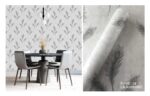 LOOKS Luxurious Wallcovering Wallpaper For Wall Living Room PVC Coated Washable Wallpaper Bedroom Wallpaper Kacper Wallpaper Peacock Gray Wallpaper PATTERN NO - RD000502