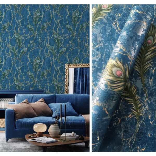 LOOKS Luxurious Wallcovering Wallpaper For Wall Living Room PVC Coated Washable Wallpaper Bedroom Wallpaper Kacper Wallpaper Peacock Dark Blur WallpaperPATTERN NO- RW000504