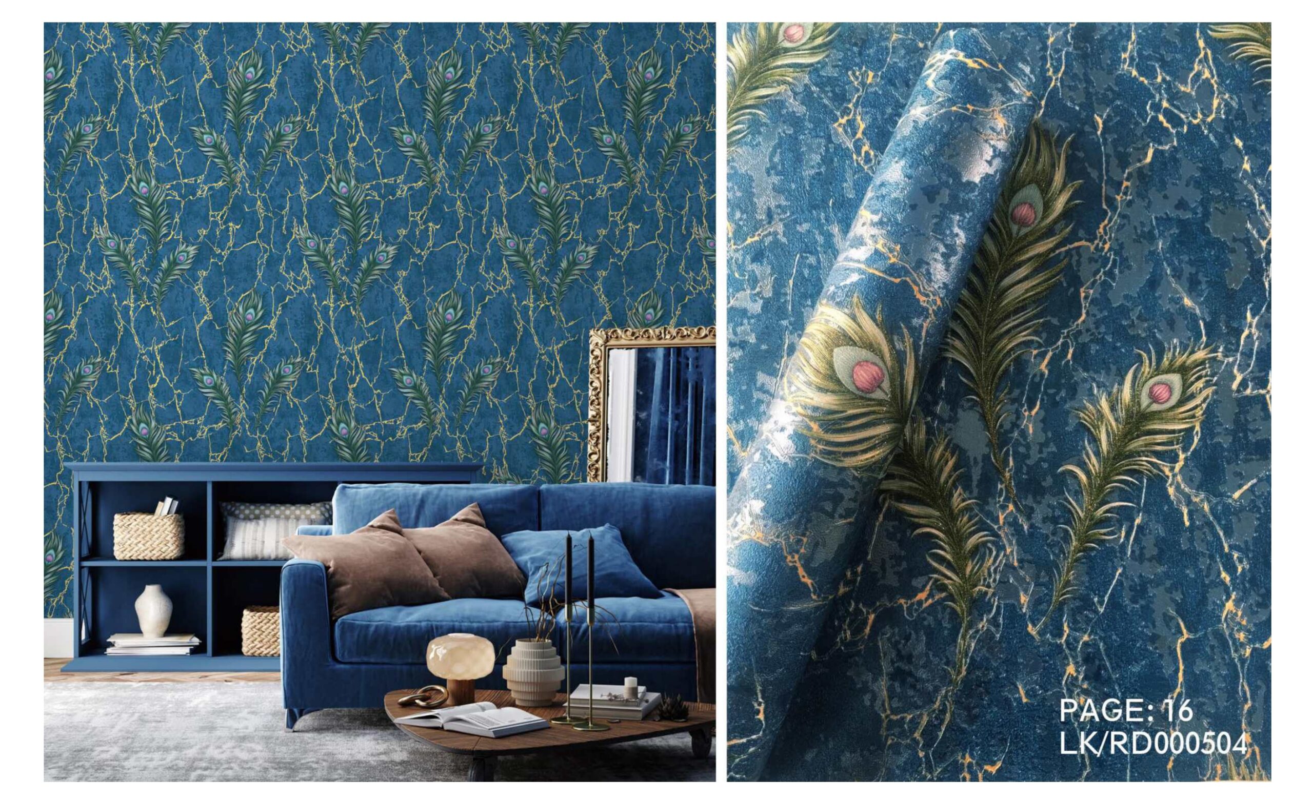 LOOKS luxurious wallpaper_page-0019 LOOKS Luxurious Wallcovering Wallpaper For Wall Living Room PVC Coated Washable Wallpaper Bedroom Wallpaper Kacper Wallpaper Peacock Dark Blur WallpaperPATTERN NO- RW000504 - Image 1