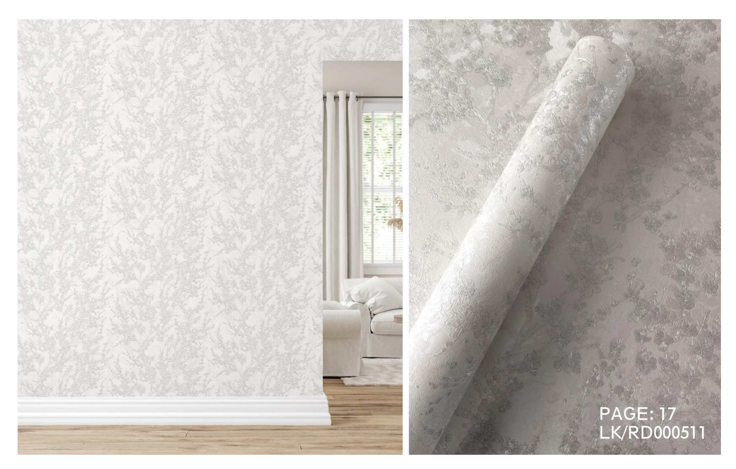 LOOKS luxurious wallpaper_page-0020 LOOKS Luxurious Wallcovering Wallpaper For Wall Living Room PVC Coated Washable Wallpaper Bedroom Wallpaper Kacper Wallpaper Floral Cream wallpaper PATTERN NO - RD000511 - Image 1