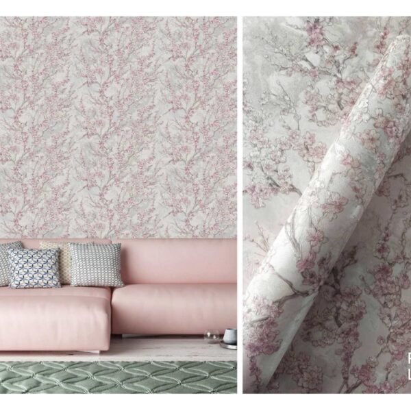 LOOKS Luxurious Wallcovering Wallpaper For Wall Living Room PVC Coated Washable Wallpaper Bedroom Wallpaper Kacper Wallpaper Floral Light pink WallpaperPATTERN NO - RD000512