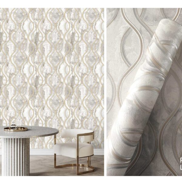 LOOKS Luxurious Wallcovering Wallpaper For Wall Living Room PVC Coated Washable Wallpaper Bedroom Wallpaper Kacper Wallpaper 3D Cream Wallpaper PAPPERN NO- RD000516