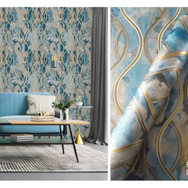 LOOKS Luxurious Wallcovering Wallpaper For Wall Living Room PVC Coated Washable Wallpaper Bedroom Wallpaper Kacper Wallpaper 3D Sky Blue Wallpaper PATTERN NO - RD000518