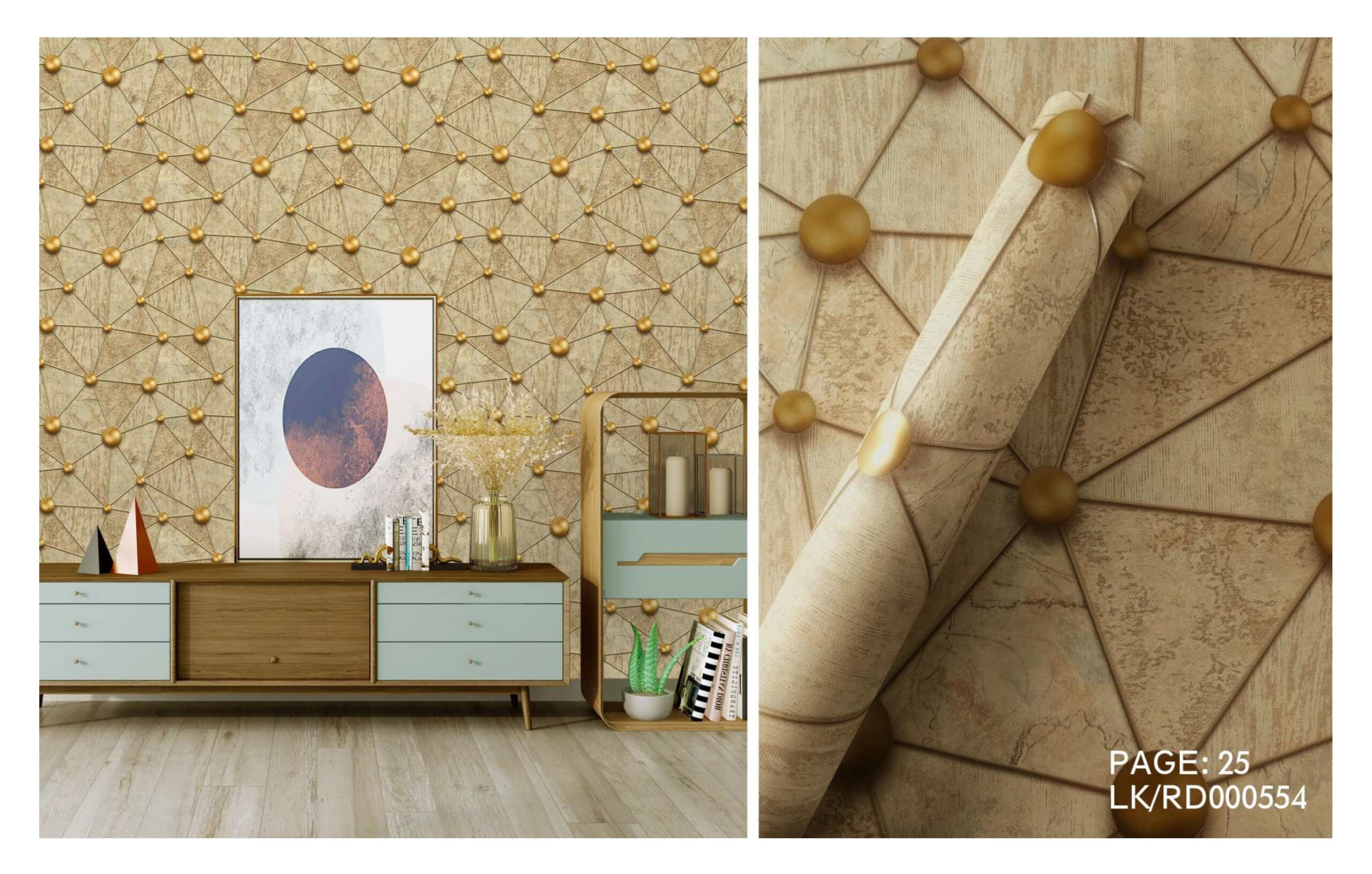 LOOKS luxurious wallpaper_page-0028 LOOKS Luxurious Wallcovering Wallpaper For Wall Living Room PVC Coated Washable Wallpaper Bedroom Wallpaper Kacper Wallpaper Geometric Dark Goldern Wallpaper PATTERN NO- RD000554 - Image 1