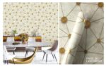 LOOKS Luxurious Wallcovering Wallpaper For Wall Living Room PVC Coated Washable Wallpaper Bedroom Wallpaper Kacper Wallpaper Geometric Goldern Wallpaper PATTERN NO-RD000555