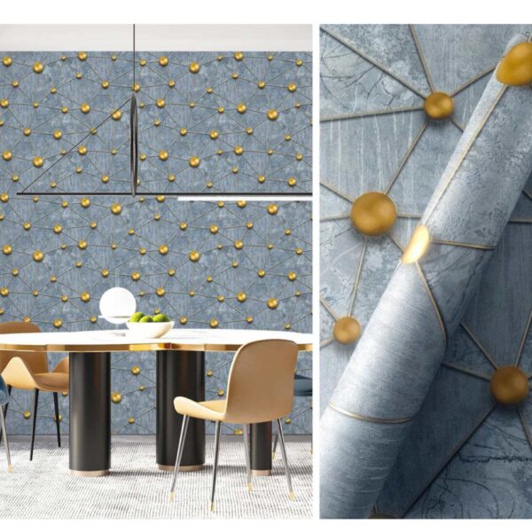 LOOKS Luxurious Wallcovering Wallpaper For Wall Living Room PVC Coated Washable Wallpaper Bedroom Wallpaper Kacper Wallpaper Geometric Grey Wallpaper PATTERN NO -RD000556