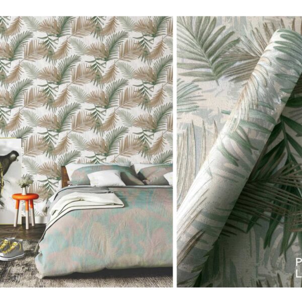 LOOKS Luxurious Wallcovering Wallpaper For Wall Living Room PVC Coated Washable Wallpaper Bedroom Wallpaper Kacper Wallpaper Leaf Green Wallpaper PATTERN NO- RD000519