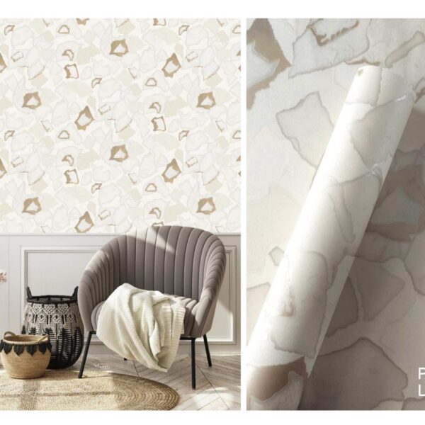 LOOKS Luxurious Wallcovering Wallpaper For Wall Living Room PVC Coated Washable Wallpaper Bedroom Wallpaper Kacper Wallpaper Geometric Light Peach Wallpaper PATTERN NO- RD000523