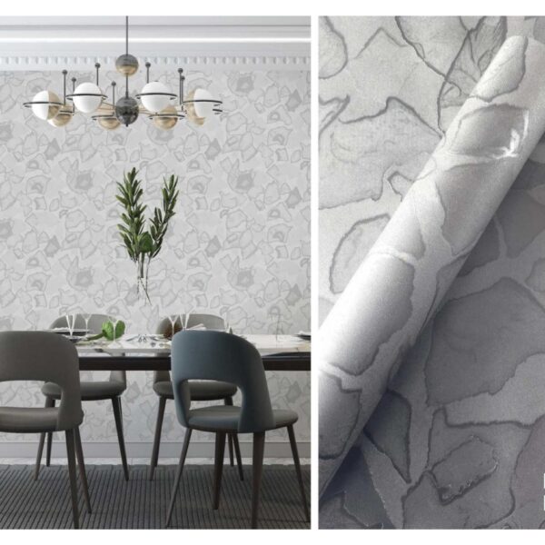 LOOKS Luxurious Wallcovering Wallpaper For Wall Living Room PVC Coated Washable Wallpaper Bedroom Wallpaper Kacper Wallpaper Geometric Grey WallpaperPATTERN NO- RD000524