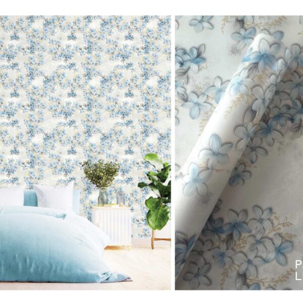 LOOKS Luxurious Wallcovering Wallpaper For Wall Living Room PVC Coated Washable Wallpaper Bedroom Wallpaper Kacper Wallpaper Floral sky blue wallpaper PATTERN NO- RD000564