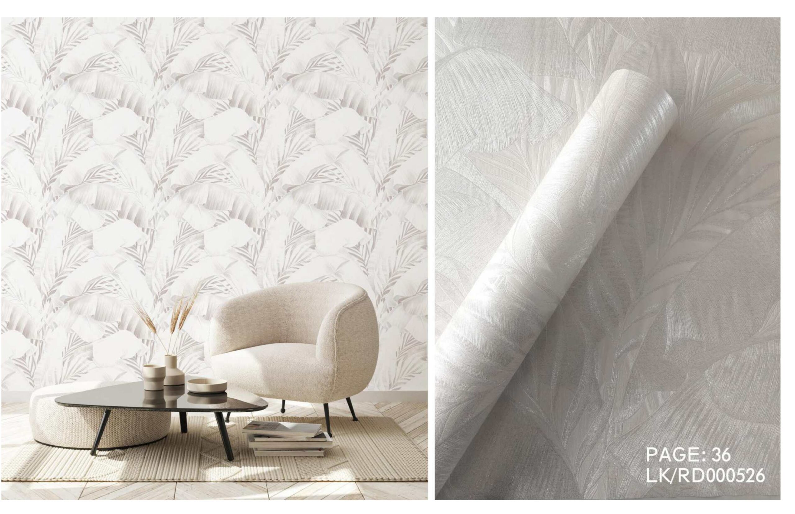 LOOKS luxurious wallpaper_page-0039 LOOKS Luxurious Wallcovering Wallpaper For Wall Living Room PVC Coated Washable Wallpaper Bedroom Wallpaper Kacper Wallpaper Leaf Cream Wallpaper PATTERN NO - RD000526 - Image 1