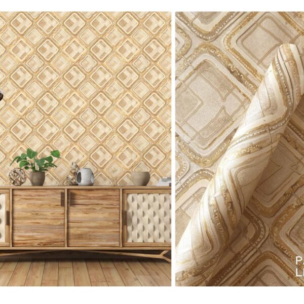 LOOKS Luxurious Wallcovering Wallpaper For Wall Living Room PVC Coated Washable Wallpaper Bedroom Wallpaper Kacper Wallpaper Geometric Goldern Wallpaper PATTERN NO - RD000529