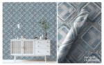 LOOKS Luxurious Wallcovering Wallpaper For Wall Living Room PVC Coated Washable Wallpaper Bedroom Wallpaper Kacper Wallpaper Geometric blue Wallpaper PATTERN NO - RD000532