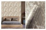 LOOKS Luxurious Wallcovering Wallpaper For Wall Living Room PVC Coated Washable Wallpaper Bedroom Wallpaper Kacper Wallpaper Geometrical 3D Goldren Wallpaper PATTERN NO - RD000534