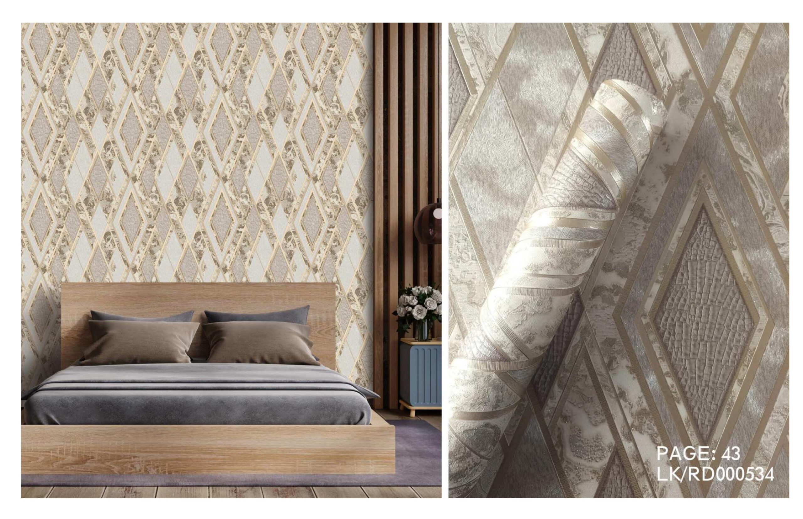 LOOKS luxurious wallpaper_page-0046 LOOKS Luxurious Wallcovering Wallpaper For Wall Living Room PVC Coated Washable Wallpaper Bedroom Wallpaper Kacper Wallpaper Geometrical 3D Goldren Wallpaper PATTERN NO - RD000534 - Image 1