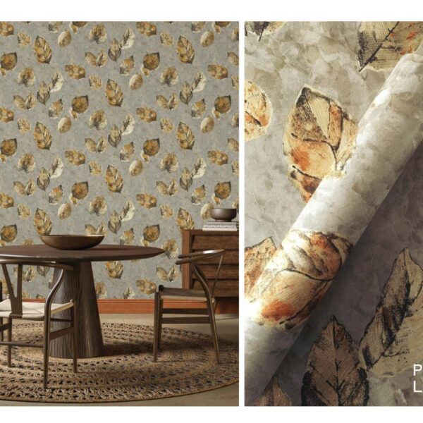 LOOKS Luxurious Wallcovering Wallpaper For Wall Living Room PVC Coated Washable Wallpaper Bedroom Wallpaper Kacper Wallpaper 3D goldern Leaf  Wallpaper PATTERN NO - RD000569