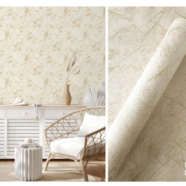 LOOKS Luxurious Wallcovering Wallpaper For Wall Living Room PVC Coated Washable Wallpaper Bedroom Wallpaper Kacper Wallpaper 3D Taxture Cream colour  Wallpaper PATTERN NO - RD000541