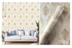 LOOKS Luxurious Wallcovering Wallpaper For Wall Living Room PVC Coated Washable Wallpaper Bedroom Wallpaper Kacper Wallpaper 3D Geometric Goldern colour Wallpaper PATTERN NO - RD000542