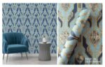 LOOKS Luxurious Wallcovering Wallpaper For Wall Living Room PVC Coated Washable Wallpaper Bedroom Wallpaper Kacper Wallpaper 3D Geometric Blue colour Wallpaper PATTERN NO - RD000544