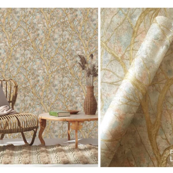 LOOKS Luxurious Wallcovering Wallpaper For Wall Living Room PVC Coated Washable Wallpaper Bedroom Wallpaper Kacper Wallpaper 3D Texture Goldern colour Wallpaper PATTERN NO - RD000545