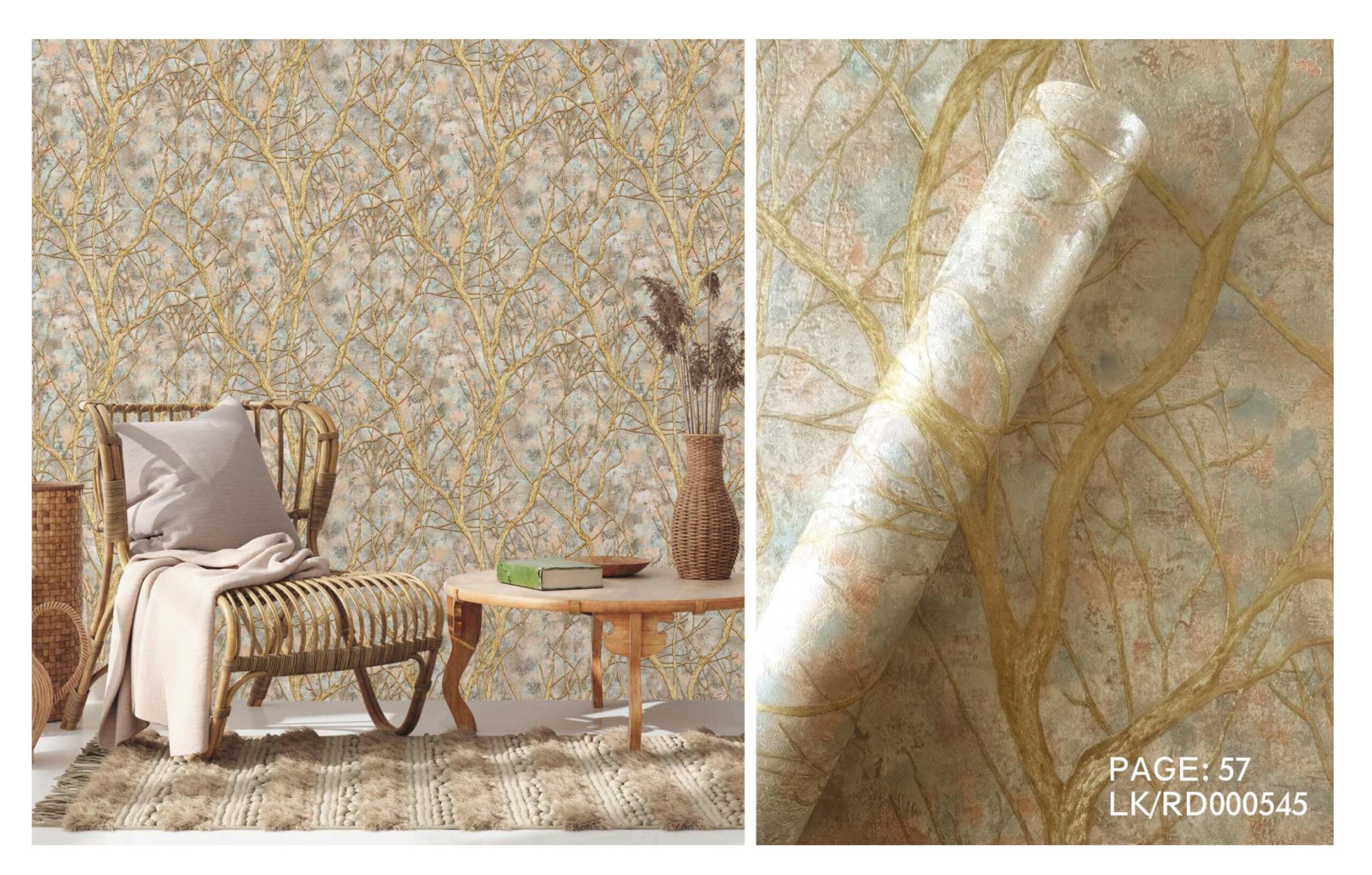 LOOKS luxurious wallpaper_page-0060 LOOKS Luxurious Wallcovering Wallpaper For Wall Living Room PVC Coated Washable Wallpaper Bedroom Wallpaper Kacper Wallpaper 3D Texture Goldern colour Wallpaper PATTERN NO - RD000545 - Image 1