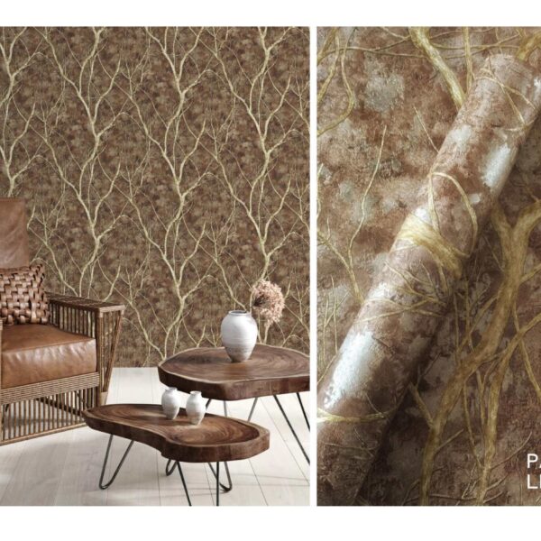 LOOKS Luxurious Wallcovering Wallpaper For Wall Living Room PVC Coated Washable Wallpaper Bedroom Wallpaper Kacper Wallpaper 3D Texture Brown colour Wallpaper PATTERN NO - RD000549