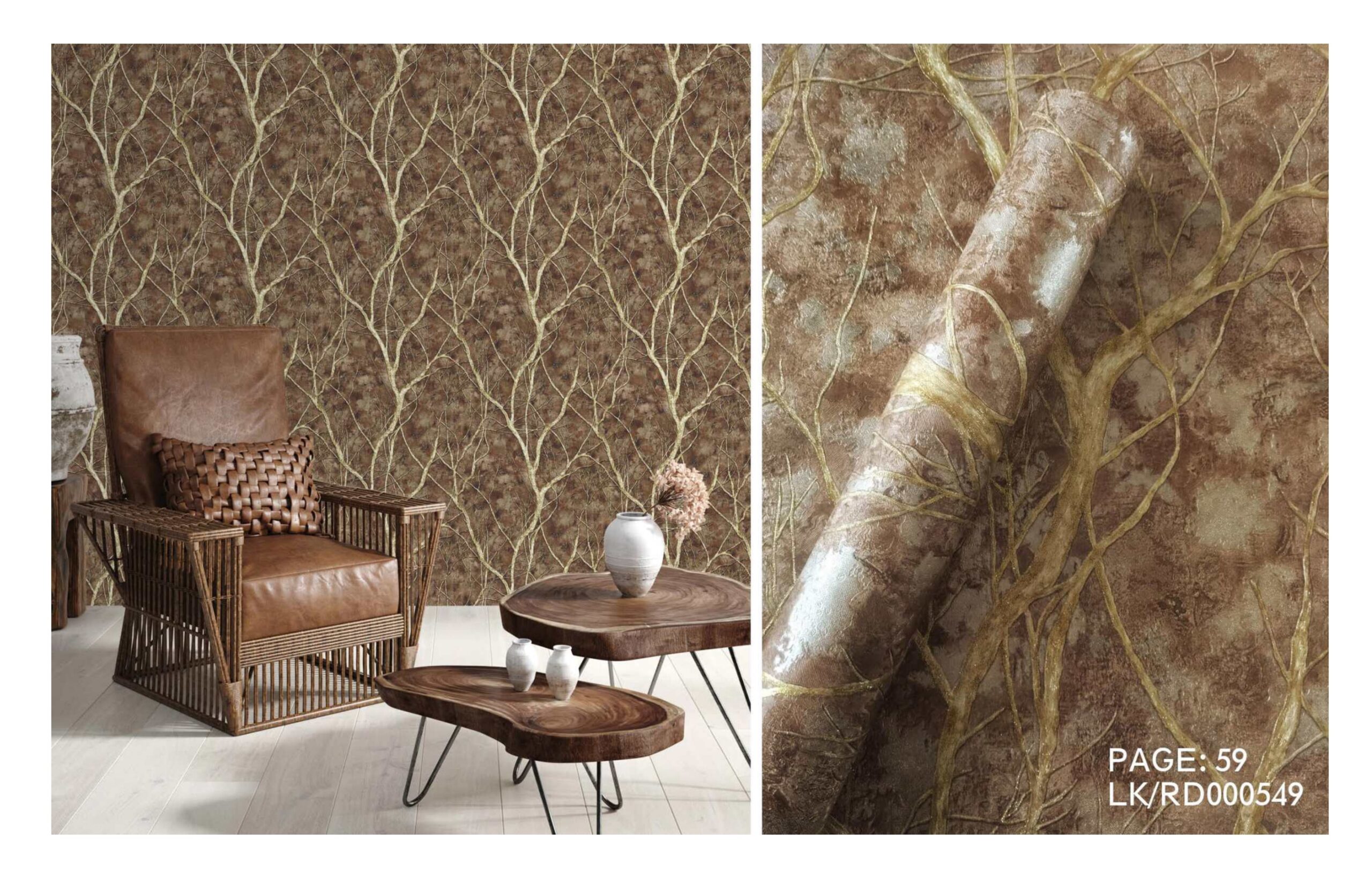 LOOKS luxurious wallpaper_page-0062 LOOKS Luxurious Wallcovering Wallpaper For Wall Living Room PVC Coated Washable Wallpaper Bedroom Wallpaper Kacper Wallpaper 3D Texture Brown colour Wallpaper PATTERN NO - RD000549 - Image 1