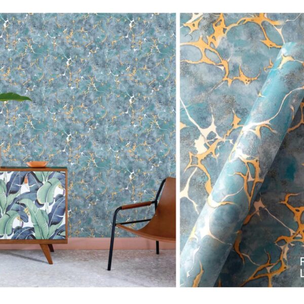 LOOKS Luxurious Wallcovering Wallpaper For Wall Living Room PVC Coated Washable Wallpaper Bedroom Wallpaper Kacper Wallpaper 3D Texture Blue colour Wallpaper PATTERN NO - RD000568