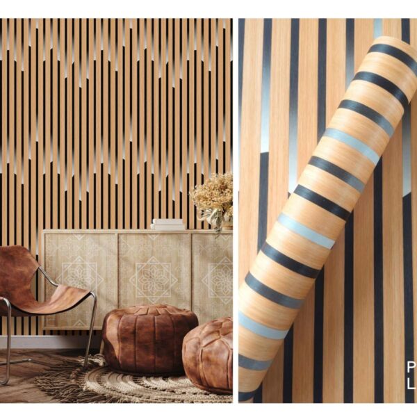 LOOKS Luxurious Wallcovering Wallpaper For Wall Living Room PVC Coated Washable Wallpaper Bedroom Wallpaper Kacper Wallpaper Wooden Strap Wallpaper PATTERN NO - RD000572