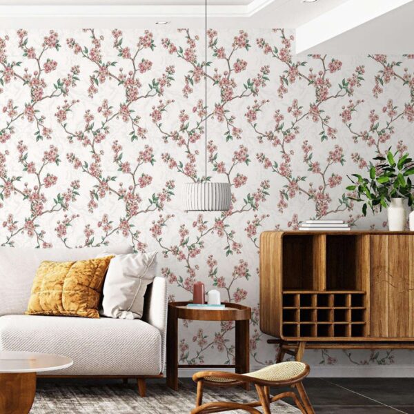 Miraz Wallpaper For Wall 3D- Wallpaper  Living Room Bed Room Wallpaper Floral Design Baby Pink Colour Wallpaper Roll Size 53cmx950cm=55square Ft In 1roll Under 749 Per Roll Pattern No-BA2010