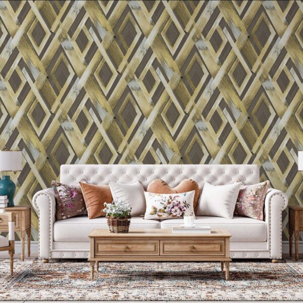 Miraz Wallpaper For Wall 3d- Wallpaper  Living Room Bed Room Wallpaper Geometrical Design Multi Brown Colour Wallpaper Roll Size 53cmx950cm=55square Ft In 1roll Under 749 Per Roll Pattern No-BA2024