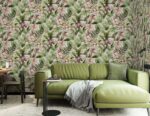 Miraz Wallpaper For Wall 3D- Wallpaper  Living Room Bed Room Wallpaper Leaf and floral Design Green Colour Wallpaper Roll Size 53cmx950cm=55square Ft In 1roll Under 749 Per Roll Pattern No-BA2035