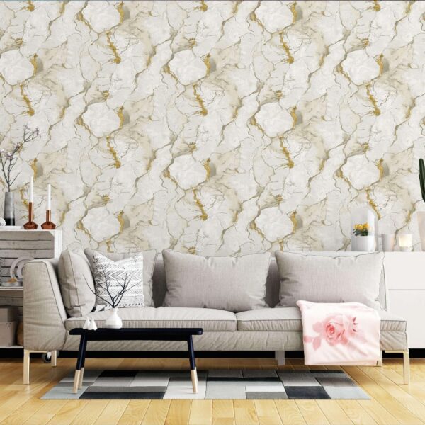 Miraz Wallpaper For Wall 3D- Wallpaper  Living Room Bed Room Wallpaper Geometrical  Design Cream  Colour Wallpaper Roll Size 53cmx950cm=55square Ft In 1roll Under 749 Per Roll Pattern No-BA2020