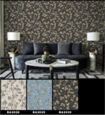 Miraz Wallpaper For Wall 3D- Wallpaper  Living Room Bed Room Wallpaper Floral Design Blue Colour Wallpaper Roll Size 53cmx950cm=55square Ft In 1roll Under 749 Per Roll Pattern No-BA2029 - Image 3