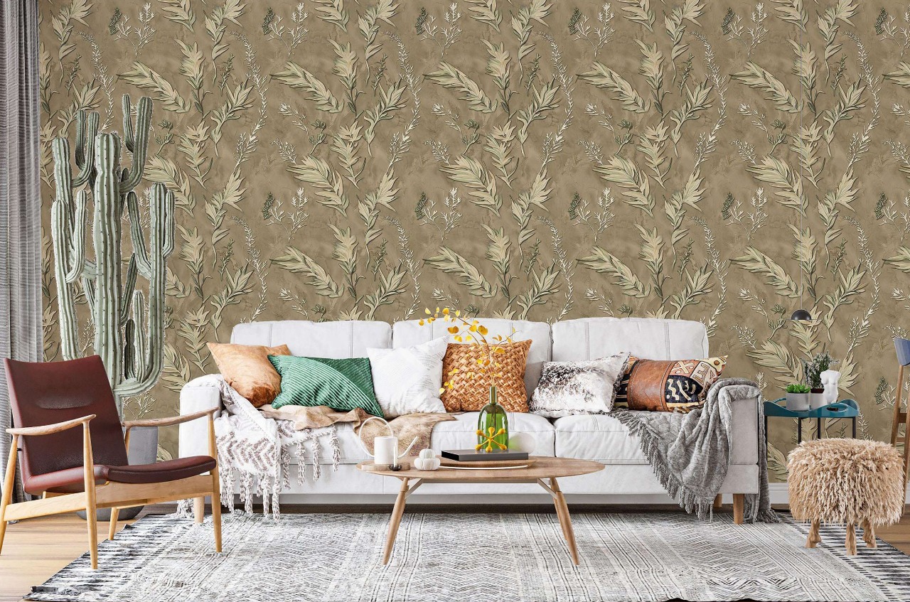 miraz wallpaper kacper wallpaper (36) Miraz Wallpaper For Wall 3d- Wallpaper Living Room Bed Room Wallpaper Leaf Design Brown Colour Wallpaper Roll Size 53cmx950cm=55square Ft In 1roll Under 749 Per Roll Pattern No-BA2037 - Image 1
