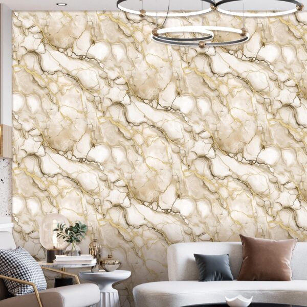 Radiance Wallpaper For Wall Living Room PVC Washable Wallpaper Bedroom Wallpaper Kacper Wallpaper Marble Stone Goldern Wallpaper PATTERN NO-RW1818