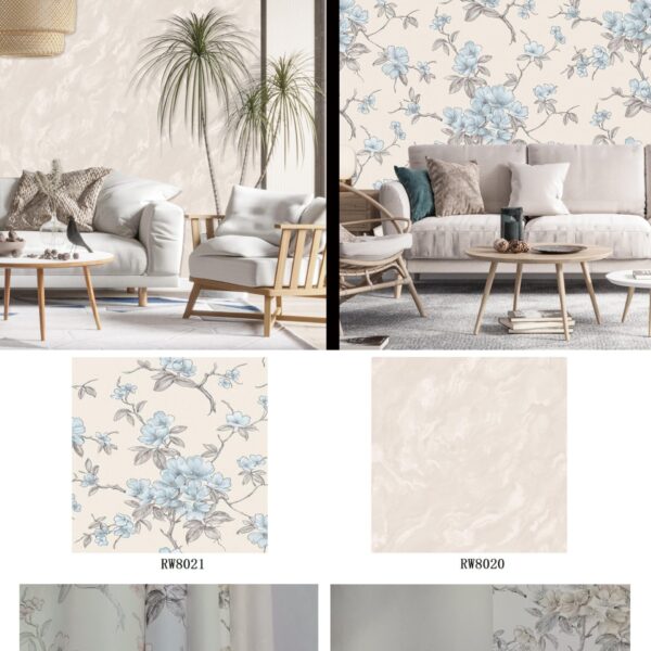 Radiance Wallpaper For Wall Living Room PVC Washable Wallpaper Bedroom Wallpaper Kacper Wallpaper Floral Blue Wallpaper Pattern no- RW8021