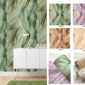 Radiance Wallpaper For Wall Living Room PVC Washable Wallpaper Bedroom Wallpaper Kacper Wallpaper 3D Stone Green Wallpaper PATTERN NO-RW8037