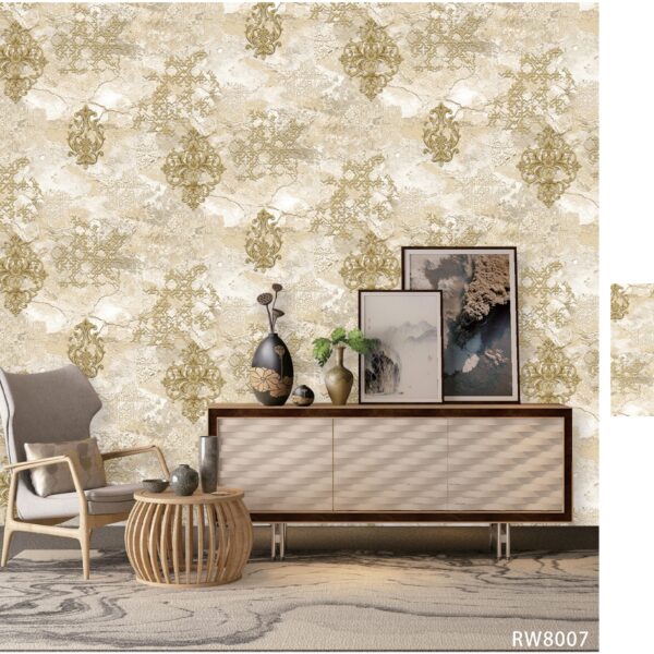 Radiance Wallpaper For Wall Living Room PVC Washable Wallpaper Bedroom Wallpaper Kacper Wallpaper Damask Goldern Wallpaper Pattern no-RD8007