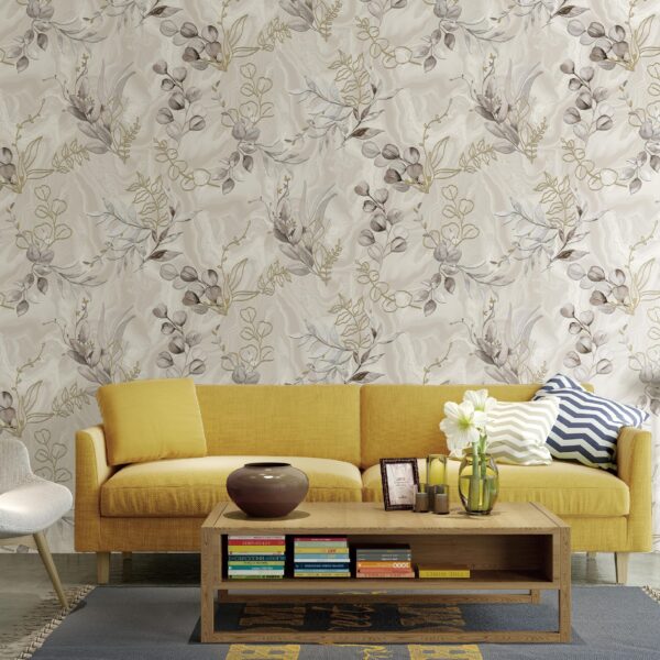 Radiance Wallpaper For Wall Living Room PVC Washable Wallpaper Bedroom Wallpaper Kacper Wallpaper Floral Grey Wallpaper Pattern no- RW8010