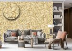 Silk premium Wallpaper For Wall Living Room PVC Coated Washable Wallpaper Bedroom Wallpaper Kacper Wallpaper 3D Geometrical Goldern  Wallpaper PATTERN NO - SL000448