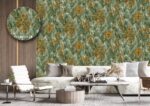 Silk premium Wallpaper For Wall Living Room PVC Coated Washable Wallpaper Bedroom Wallpaper Kacper Wallpaper Damask Green Wallpaper PATTERN NO - SL000414