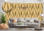 Silk premium Wallpaper For Wall Living Room PVC Coated Washable Wallpaper Bedroom Wallpaper Kacper Wallpaper 3D Strap Golden Wallpaper PATTERN NO - SL000421