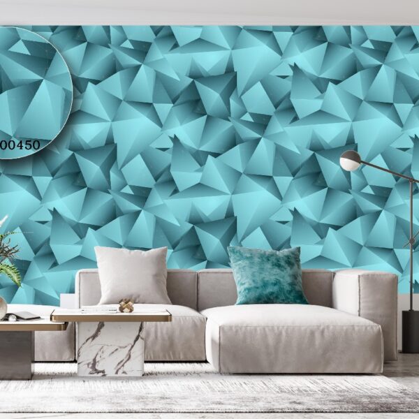 Silk premium Wallpaper For Wall Living Room PVC Coated Washable Wallpaper Bedroom Wallpaper Kacper Wallpaper 3D Geometrical Marble Blue Wallpaper PATTERN NO - SL000450