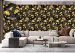 Silk premium Wallpaper For Wall Living Room PVC Coated Washable Wallpaper Bedroom Wallpaper Kacper Wallpaper Floral Black Wallpaper PATTERN NO - SL000401