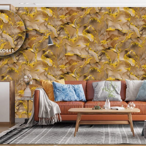 Silk premium Wallpaper For Wall Living Room PVC Coated Washable Wallpaper Bedroom Wallpaper Kacper Wallpaper Marble Stone Goldern Wallpaper PATTERN NO - SL000441