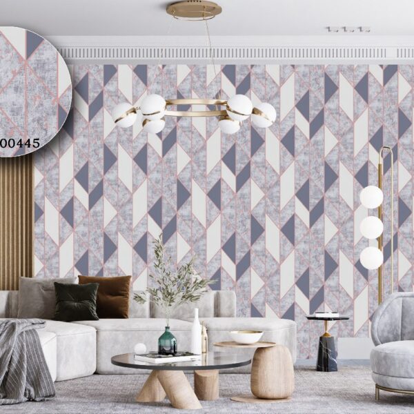 Silk premium Wallpaper For Wall Living Room PVC Coated Washable Wallpaper Bedroom Wallpaper Kacper Wallpaper Geometric 3D Purple Wallpaper PATTERN NO - SL000445